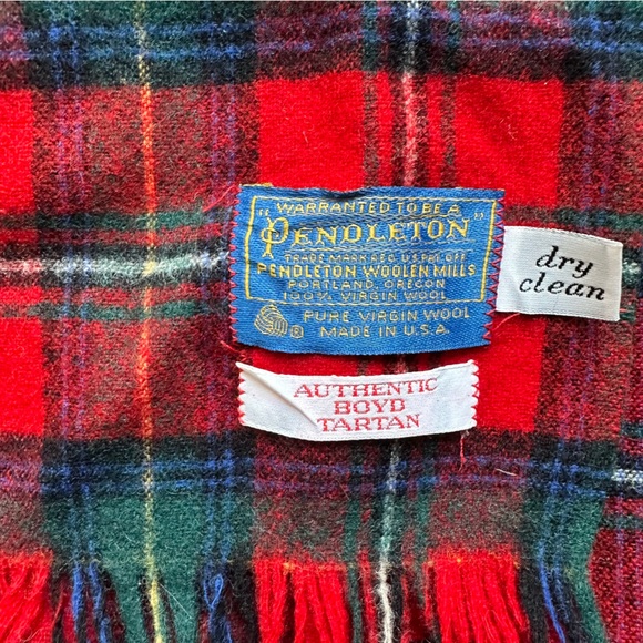 Vintage Pendleton Plaid Wool Scarf - Picture 2 of 3